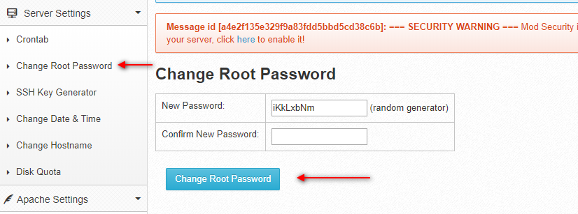 cwp root password