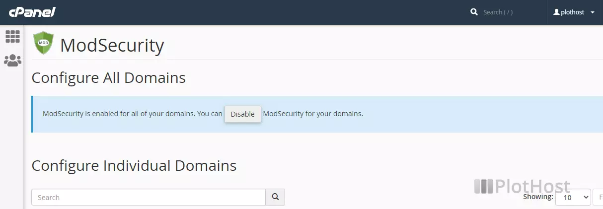 cpanel modsecurity